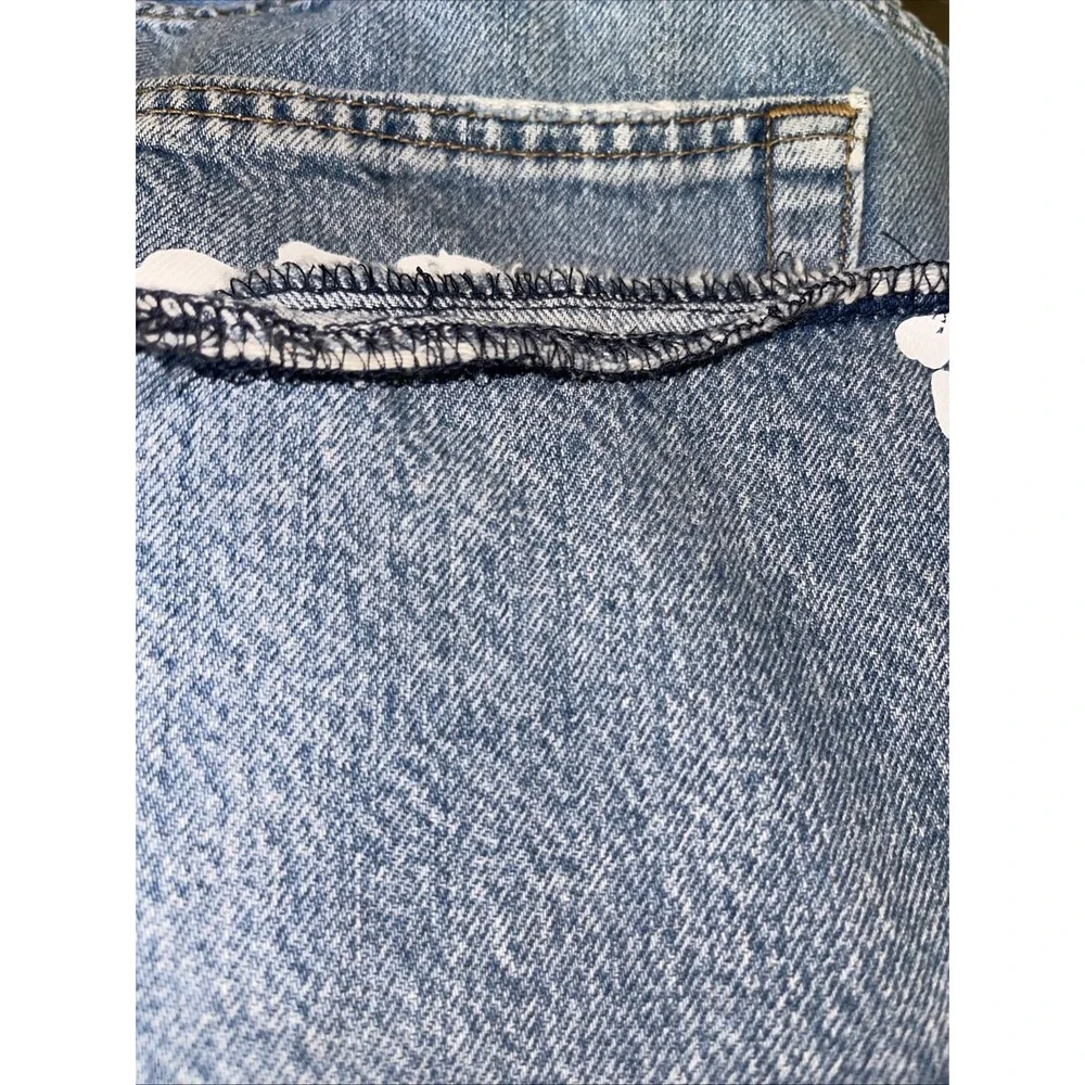 Levi 412 Cutoff Grunge Painted Stamped Denim  Men's Jean Shorts Size 34